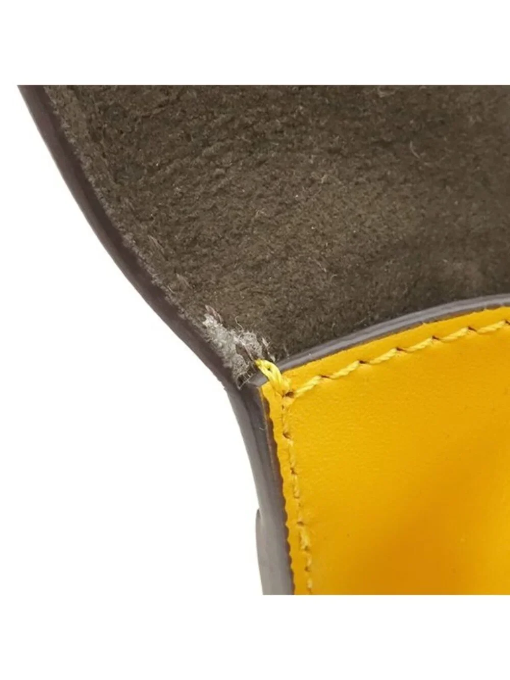 Fendi Flat Baguette Mini Leather Yellow Gold Shoulder Clutch